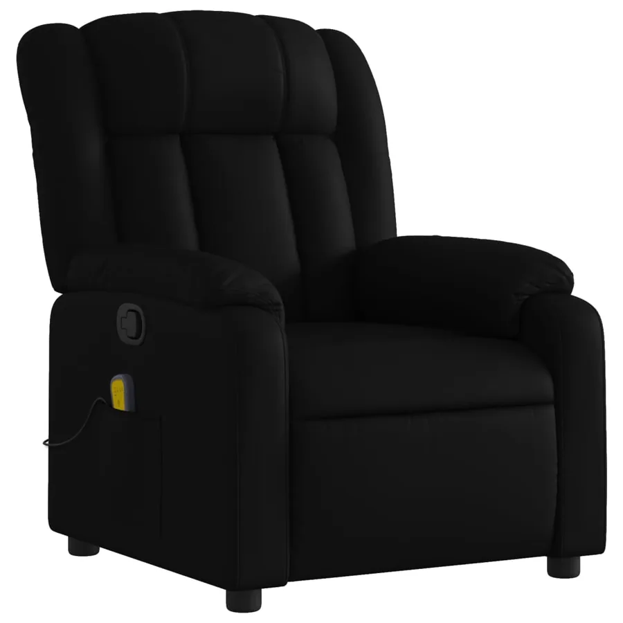 Fauteuil de massage inclinable noir similicuir - 3