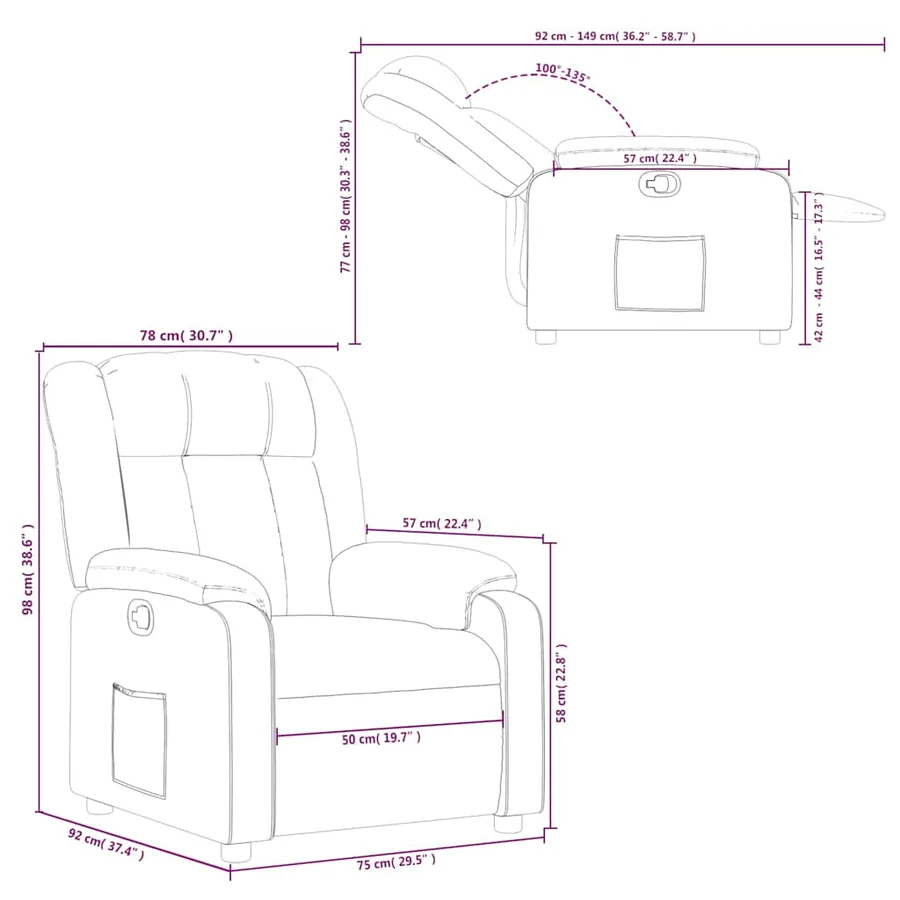 Fauteuil inclinable Gris Similicuir - 11