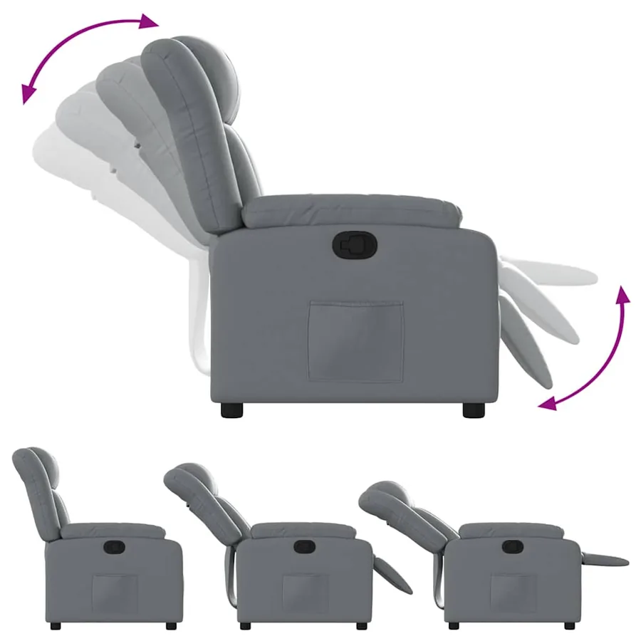 Fauteuil inclinable Gris Similicuir - 4