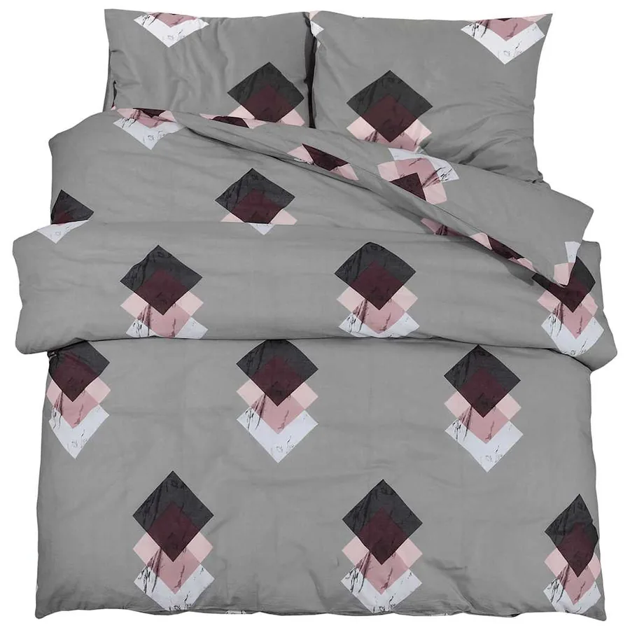 Ensemble de housse de couette Gris 260x220 cm Coton - 2