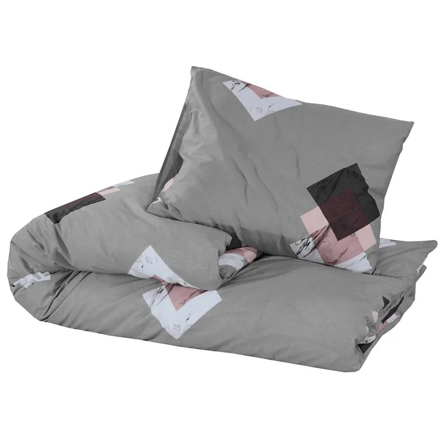 Ensemble de housse de couette Gris 260x220 cm Coton - 3