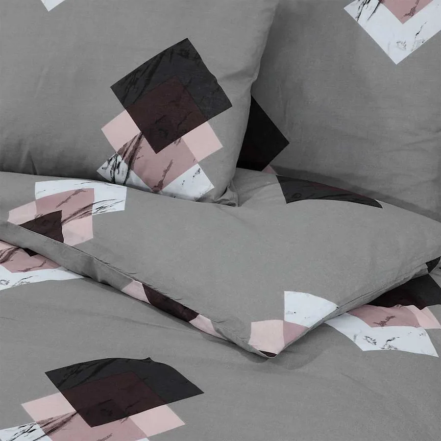 Ensemble de housse de couette Gris 260x220 cm Coton - 5