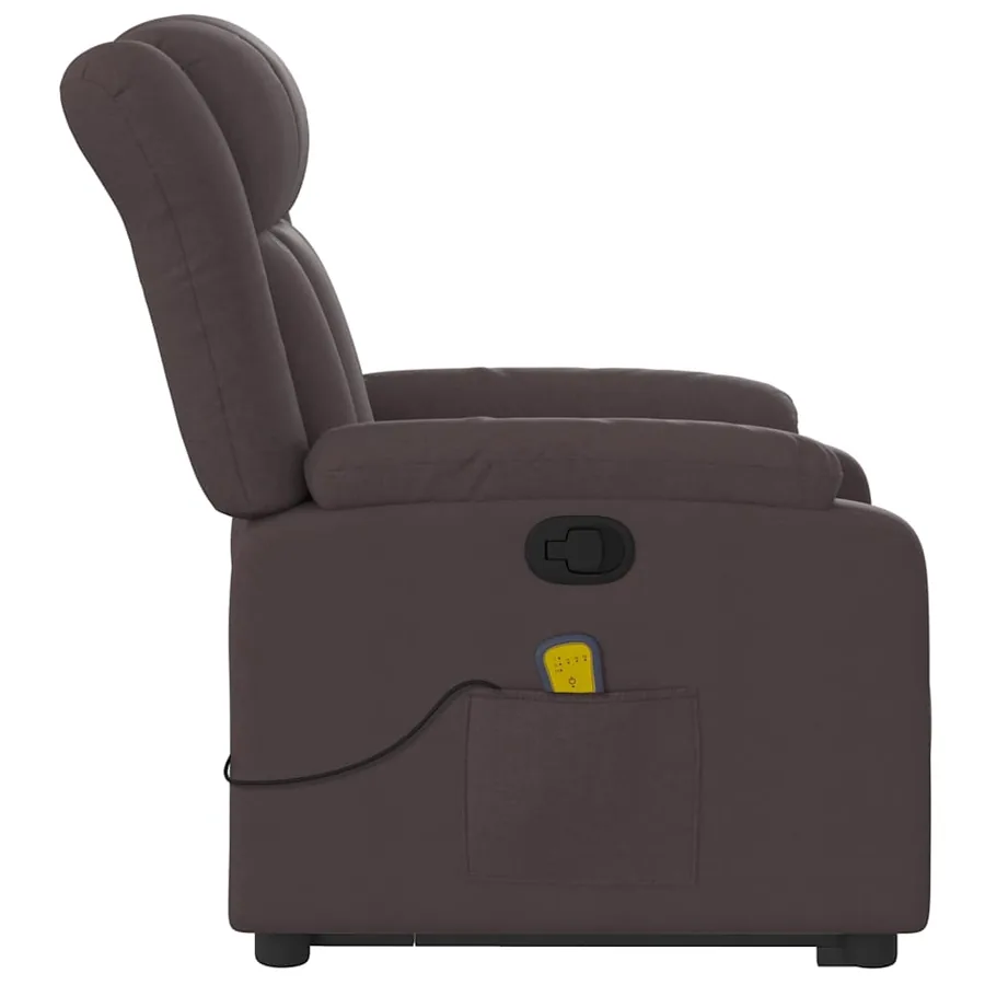 Fauteuil inclinable de massage Marron foncé Tissu - 10