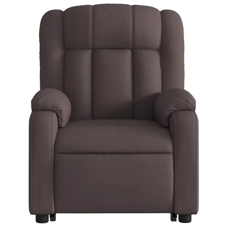 Fauteuil inclinable de massage Marron foncé Tissu - 9