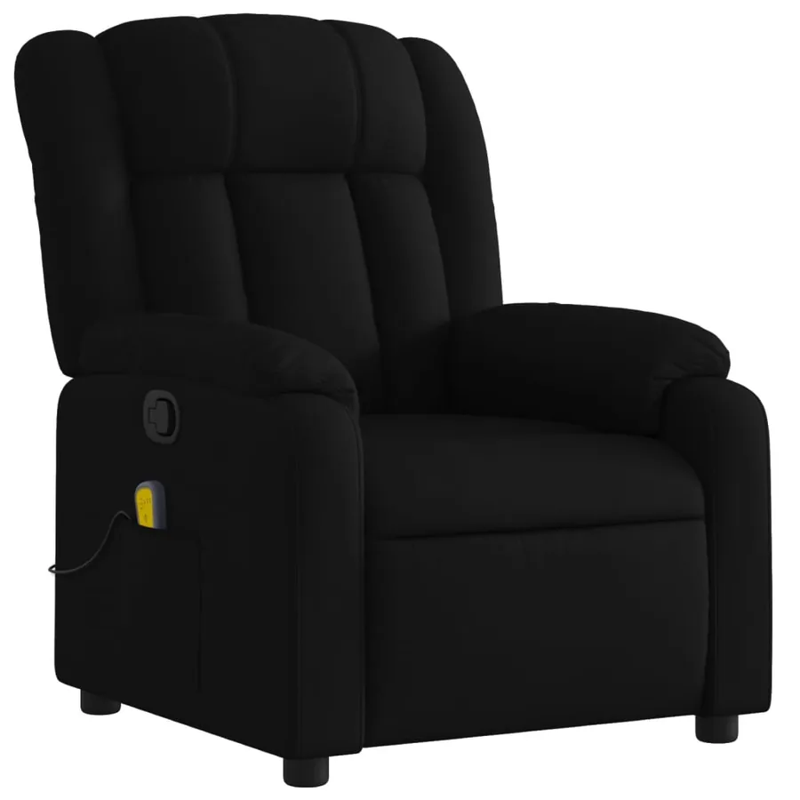 Fauteuil inclinable de massage noir tissu - 3