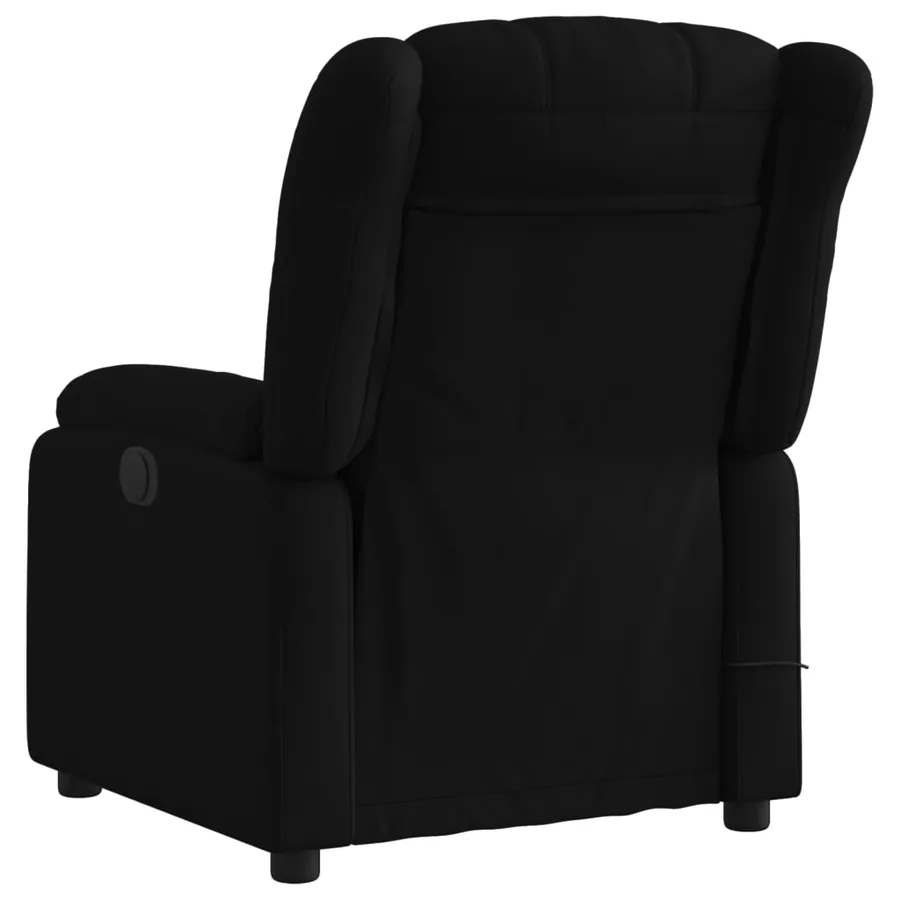 Fauteuil inclinable de massage noir tissu - 4