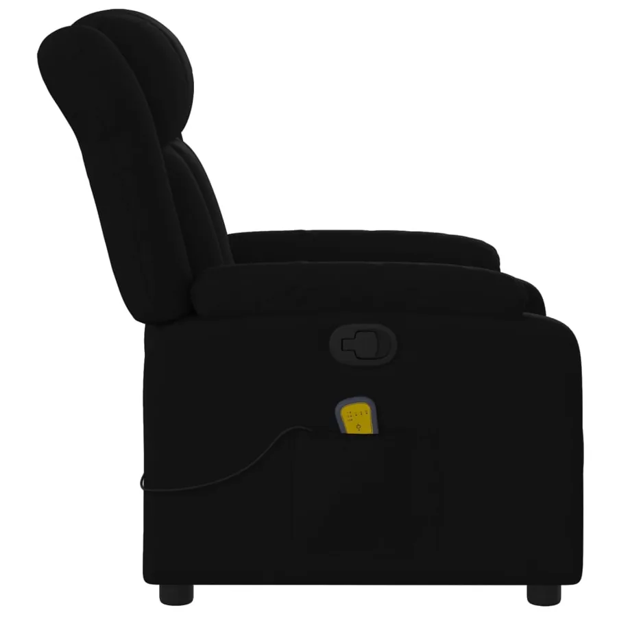 Fauteuil inclinable de massage noir tissu - 8