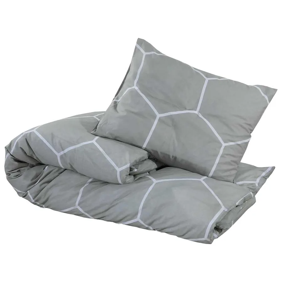 Ensemble de housse de couette Gris 200x200 cm Coton - 3