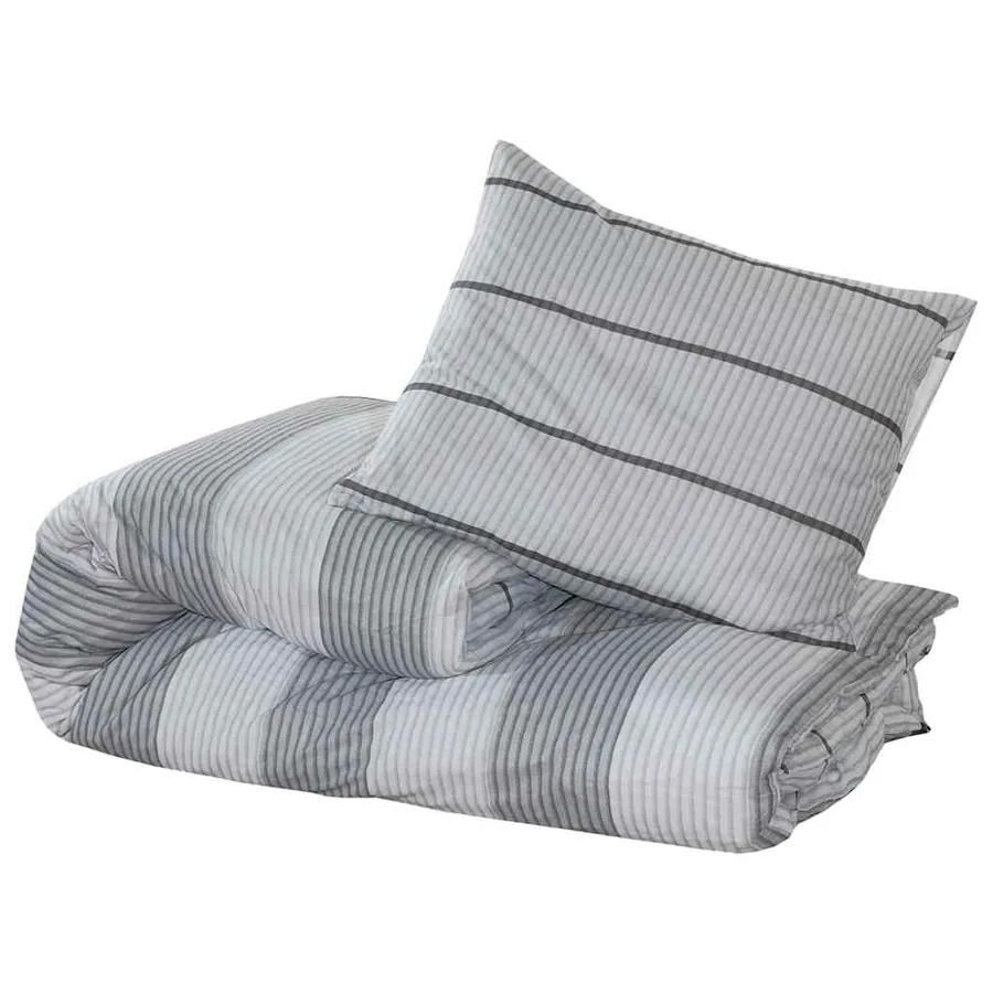 Ensemble de housse de couette Gris 240x220 cm Coton - 3
