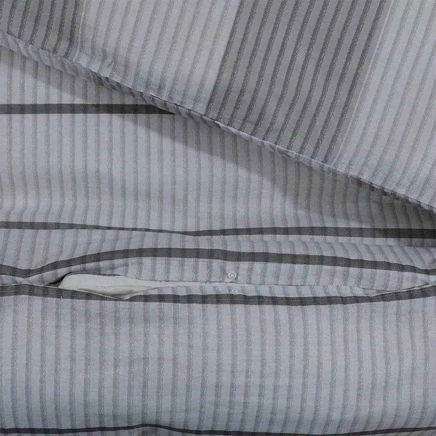 Ensemble de housse de couette Gris 240x220 cm Coton - 4