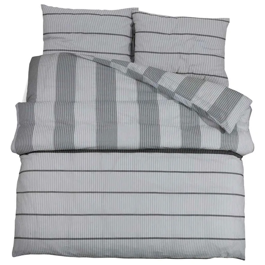Ensemble de housse de couette Gris 200x200 cm Coton - 2