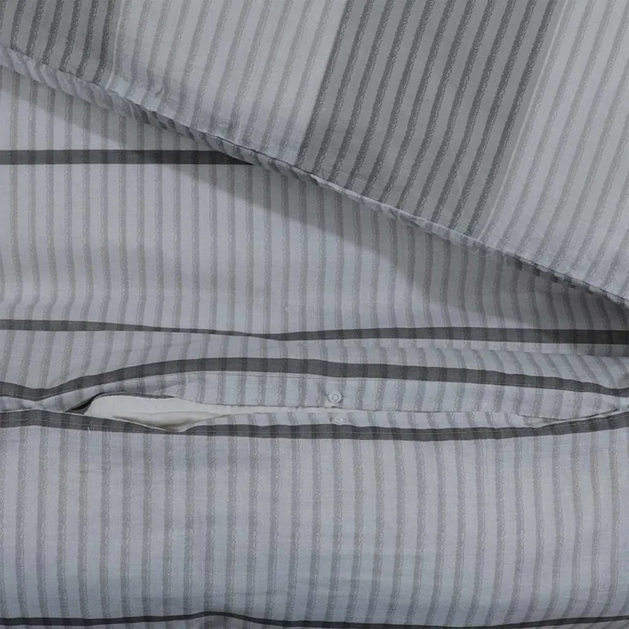 Ensemble de housse de couette Gris 200x200 cm Coton - 4
