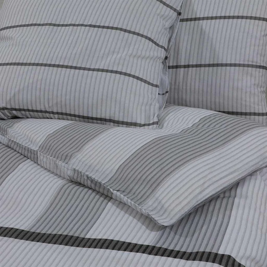 Ensemble de housse de couette Gris 200x200 cm Coton - 5