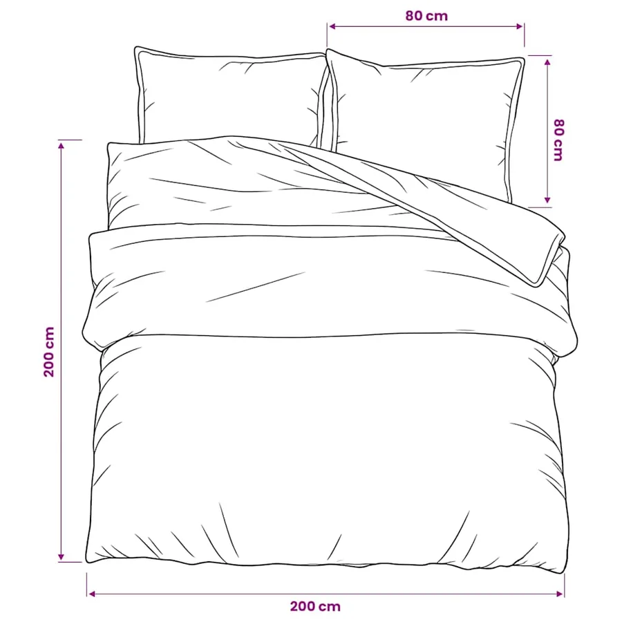 Ensemble de housse de couette Gris 200x200 cm Coton - 6