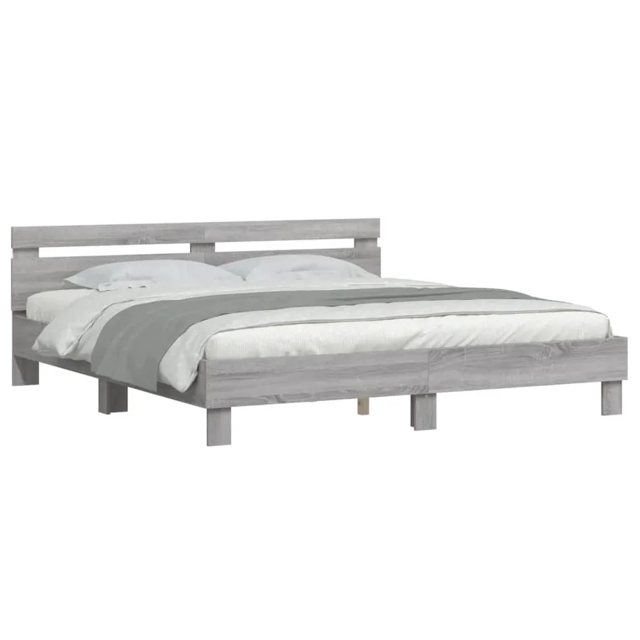 Cadre de lit avec LED sans matelas sonoma gris 160x200 cm - 3