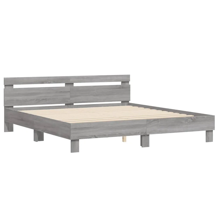 Cadre de lit avec LED sans matelas sonoma gris 160x200 cm - 6