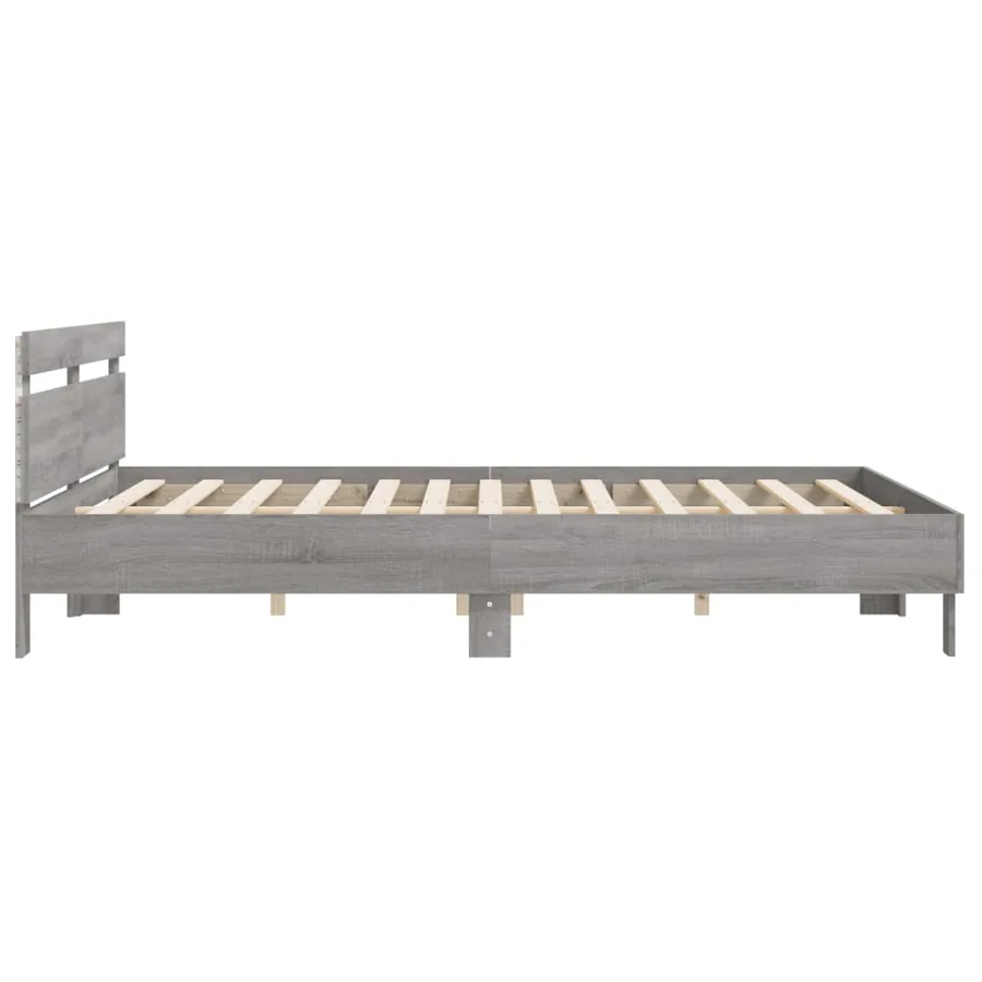 Cadre de lit avec LED sans matelas sonoma gris 160x200 cm - 8