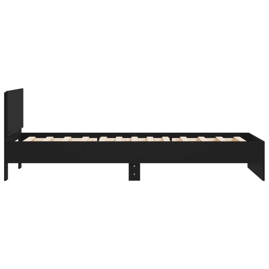 Cadre de lit sans matelas avec tête de lit noir 100x200 cm - 6