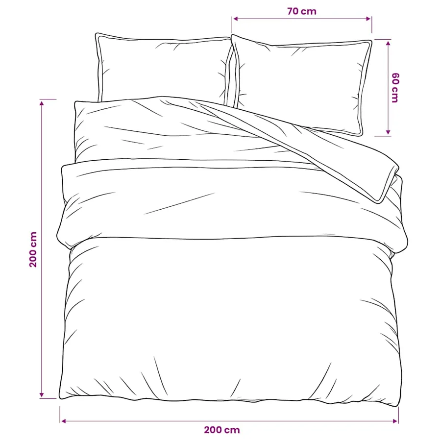Ensemble de housse de couette blanc et marron 200x200 cm Coton - 6