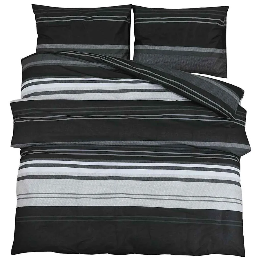 Ensemble de housse de couette noir et blanc 140x200 cm Coton - 2