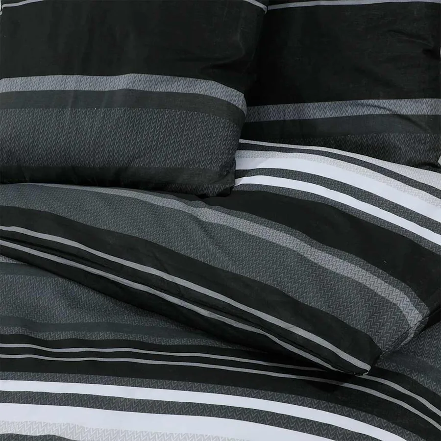Ensemble de housse de couette noir et blanc 140x200 cm Coton - 5