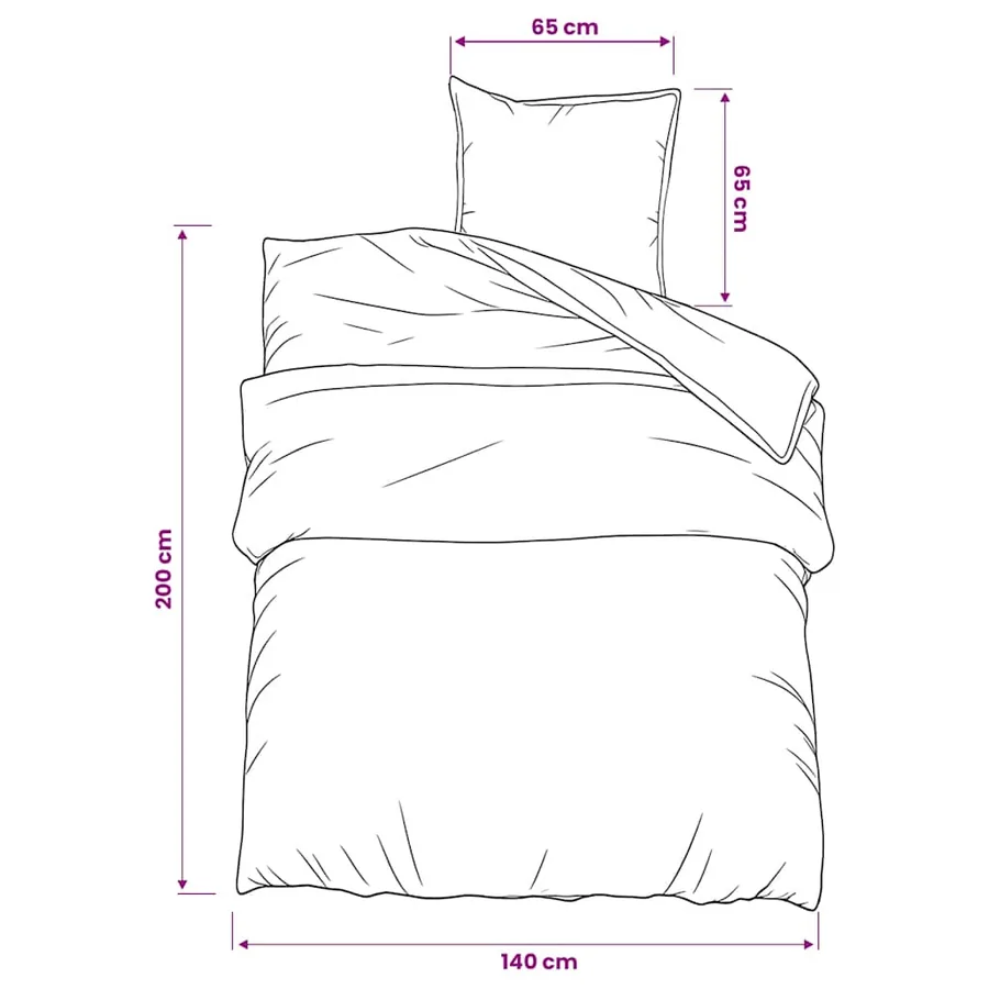 Ensemble de housse de couette noir et blanc 140x200 cm Coton - 6