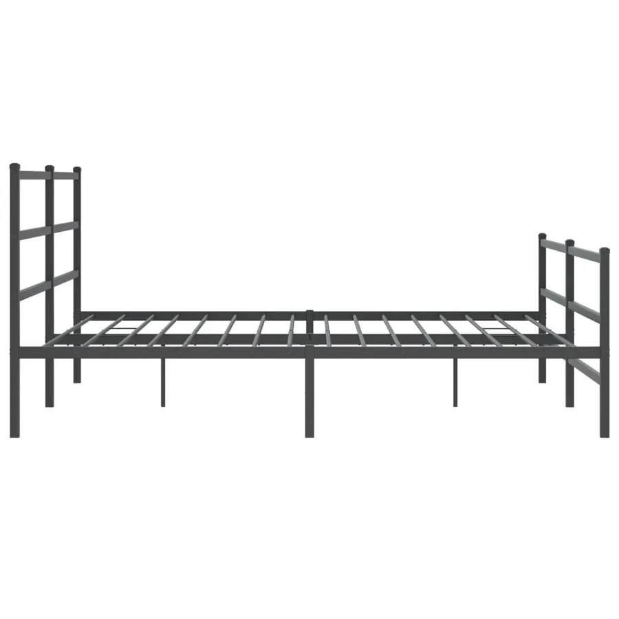 Cadre de lit métal sans matelas avec pied de lit noir 183x213cm - 6