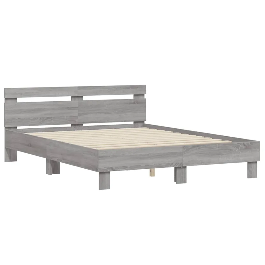 Cadre de lit sans matelas sonoma gris 140x190 cm - 3
