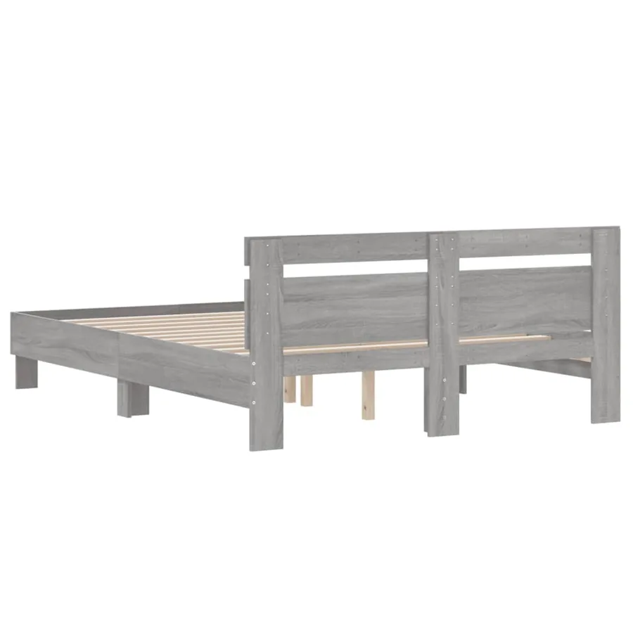 Cadre de lit sans matelas sonoma gris 140x190 cm - 7