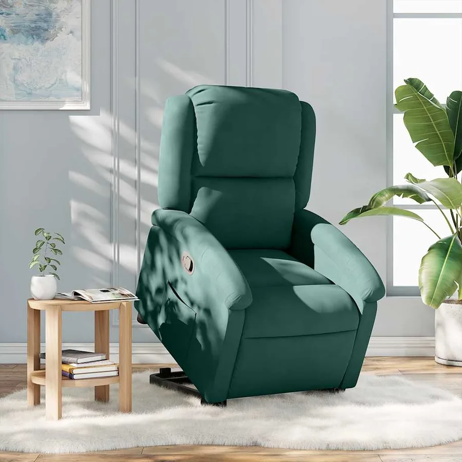 Fauteuil inclinable Vert foncé Velours - 16