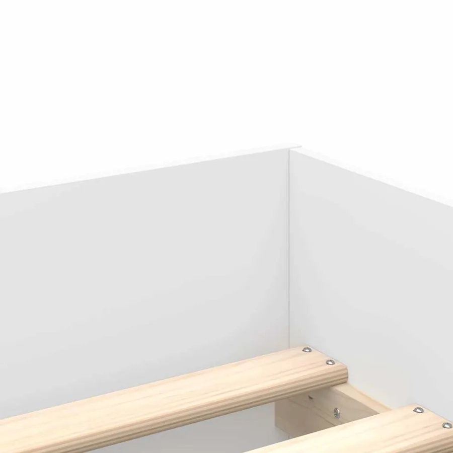 Cadre de lit avec tiroirs sans matelas blanc 90x200 cm - 9