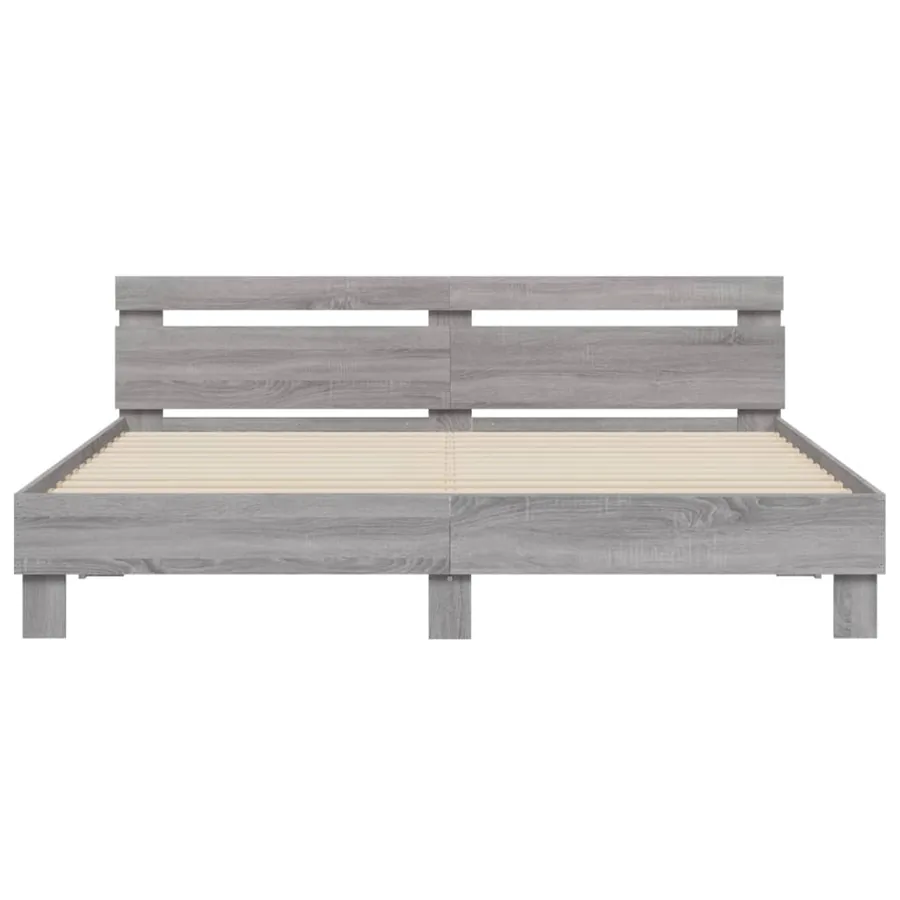Cadre de lit avec LED sans matelas sonoma gris 200x200 cm - 7