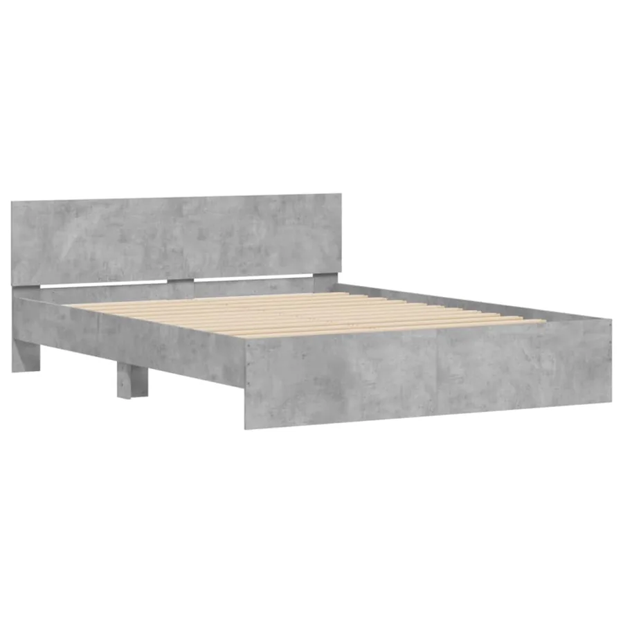 Cadre de lit sans matelas gris béton 150x200 cm - 4