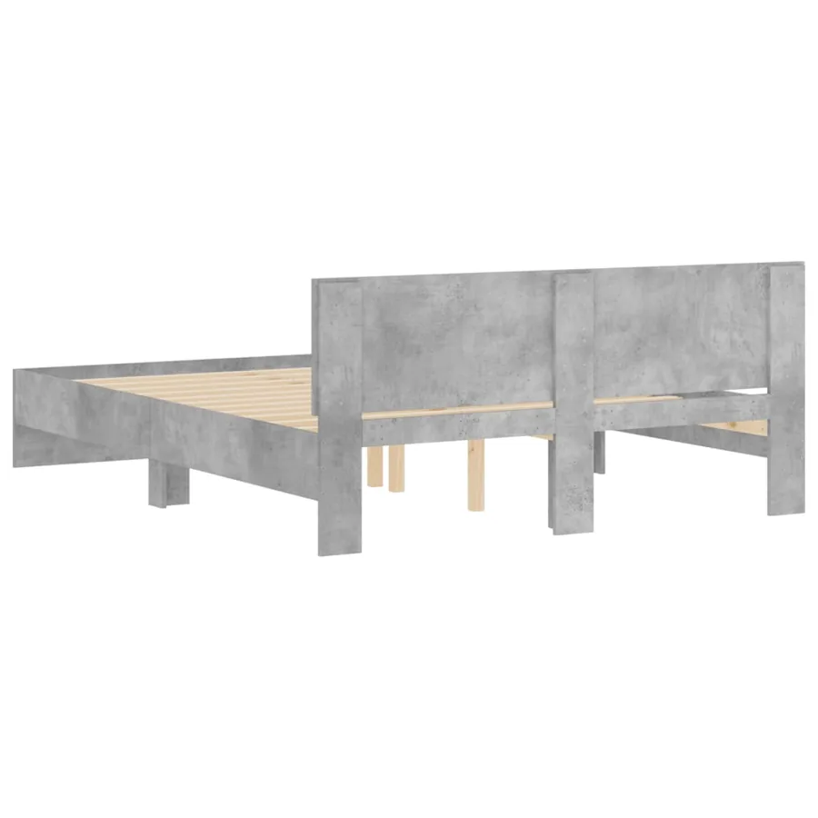 Cadre de lit sans matelas gris béton 150x200 cm - 7
