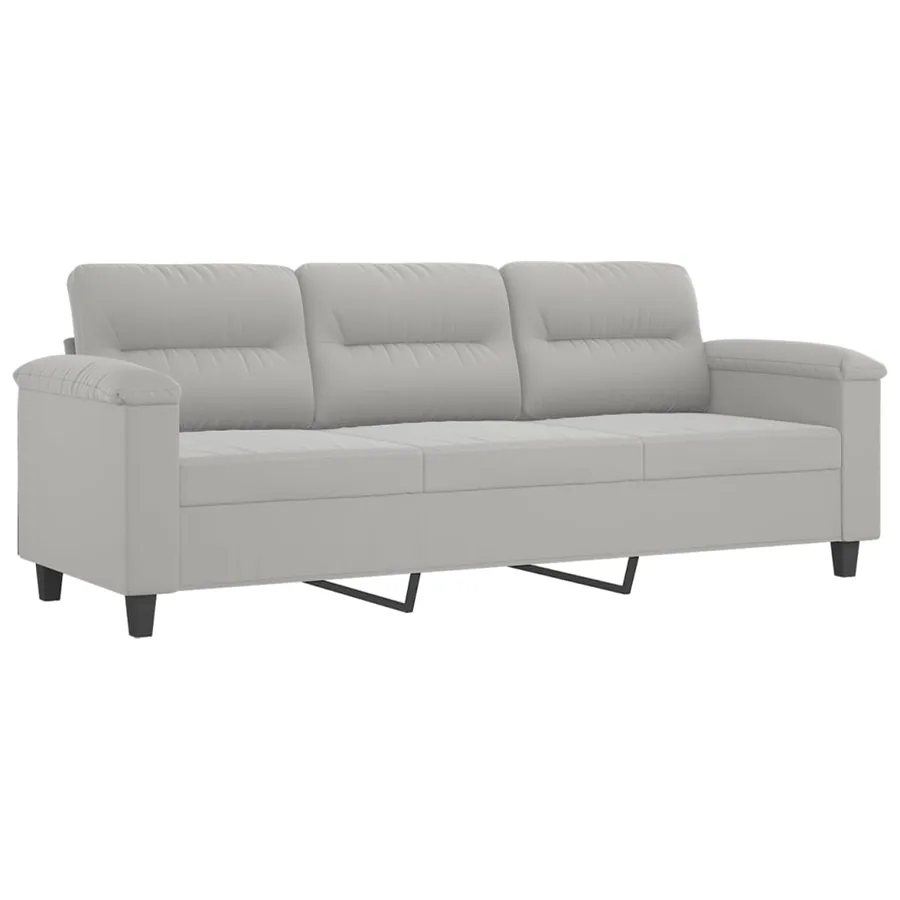 Canapé 3 places avec oreillers gris clair 180 cm - 4