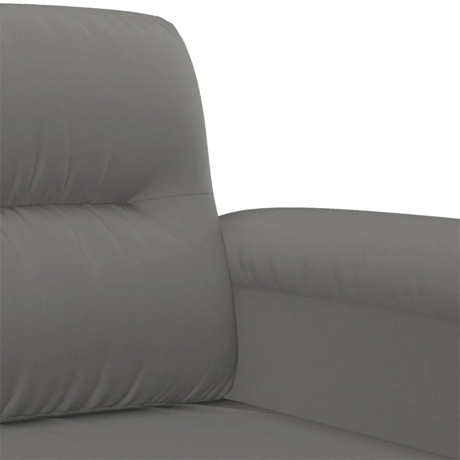 Ensemble de canapés 2 pcs coussins gris foncé tissu microfibre - 5