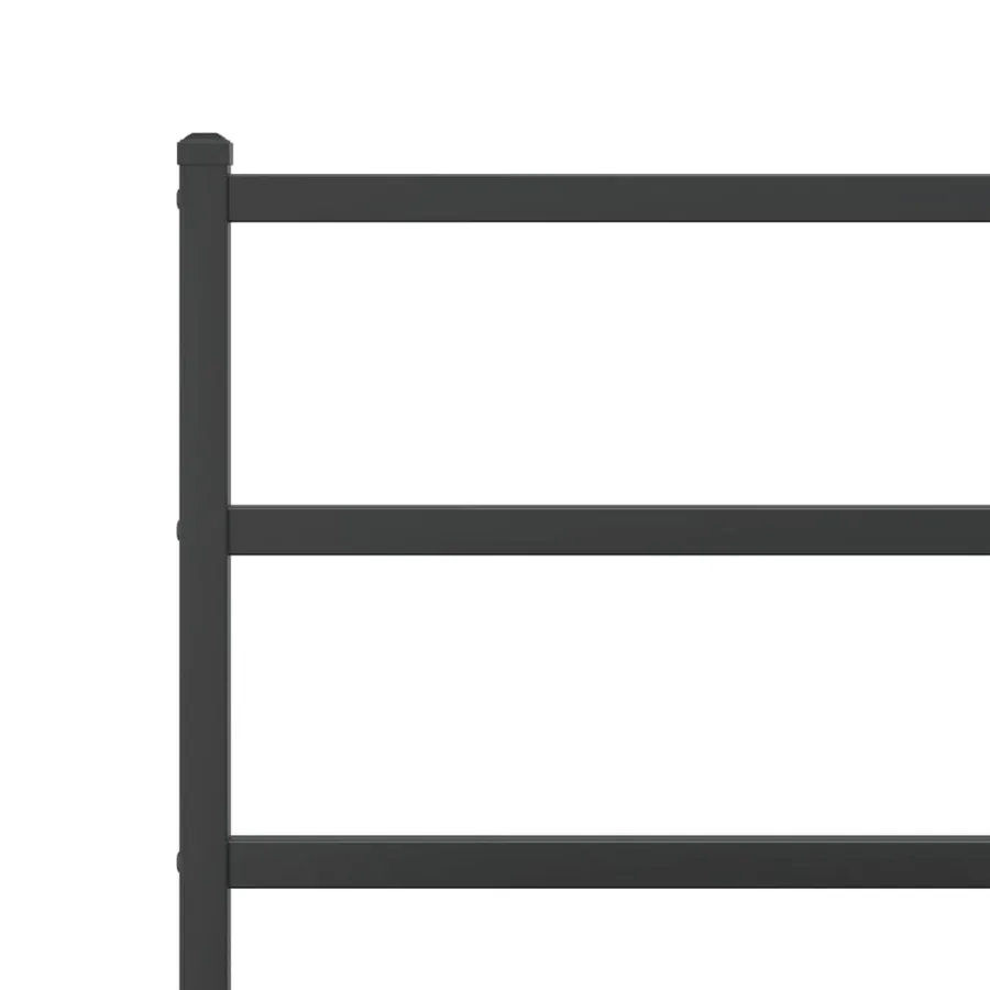 Cadre de lit métal sans matelas avec pied de lit noir 80x200 cm - 8