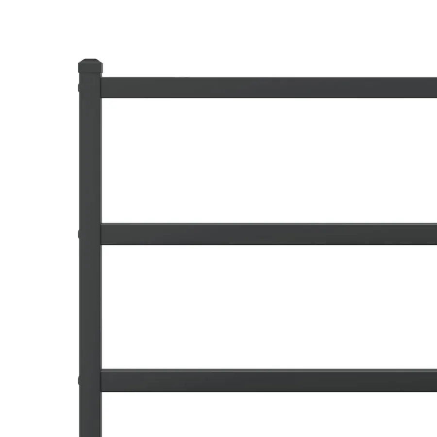 Cadre de lit métal sans matelas avec tête de lit noir 75x190 cm - 8
