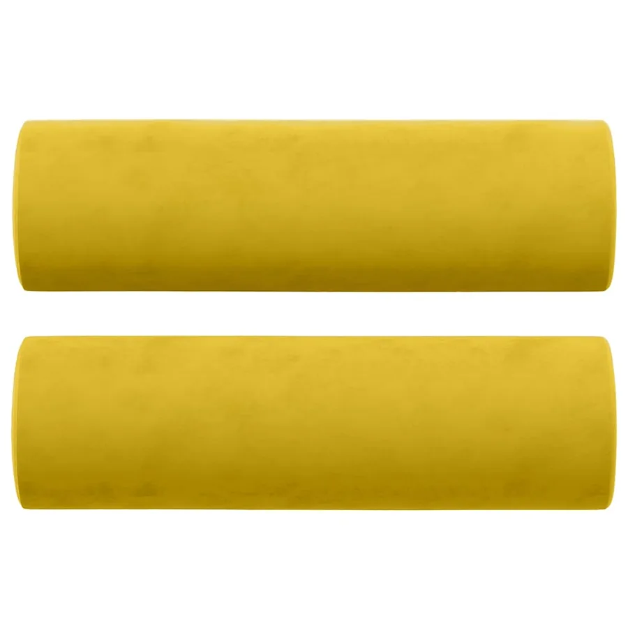 Canapé 3 places avec oreillers décoratifs jaune 180 cm velours - 5