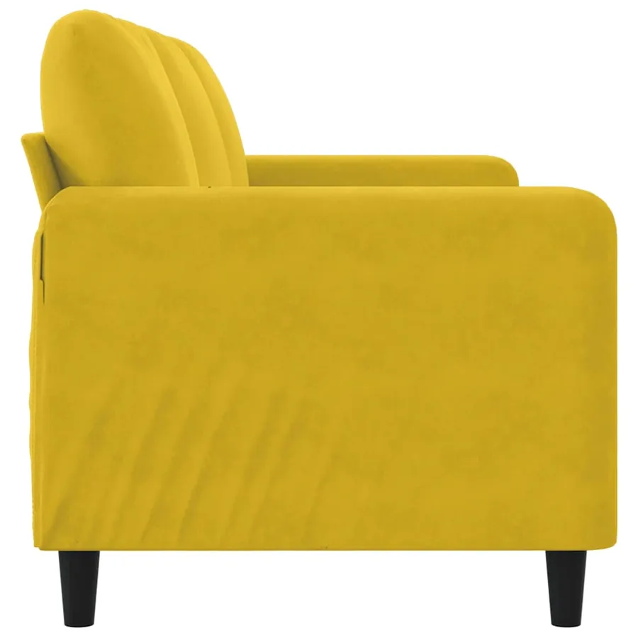 Canapé à 3 places Jaune 180 cm Velours - 5