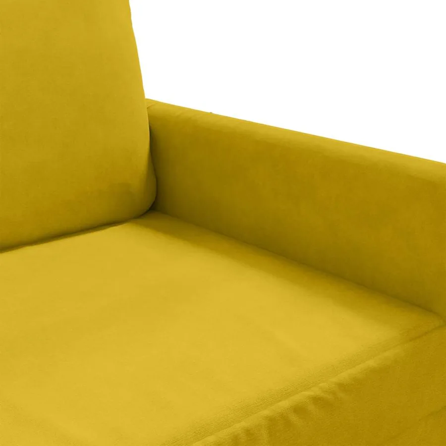 Canapé à 3 places Jaune 180 cm Velours - 7