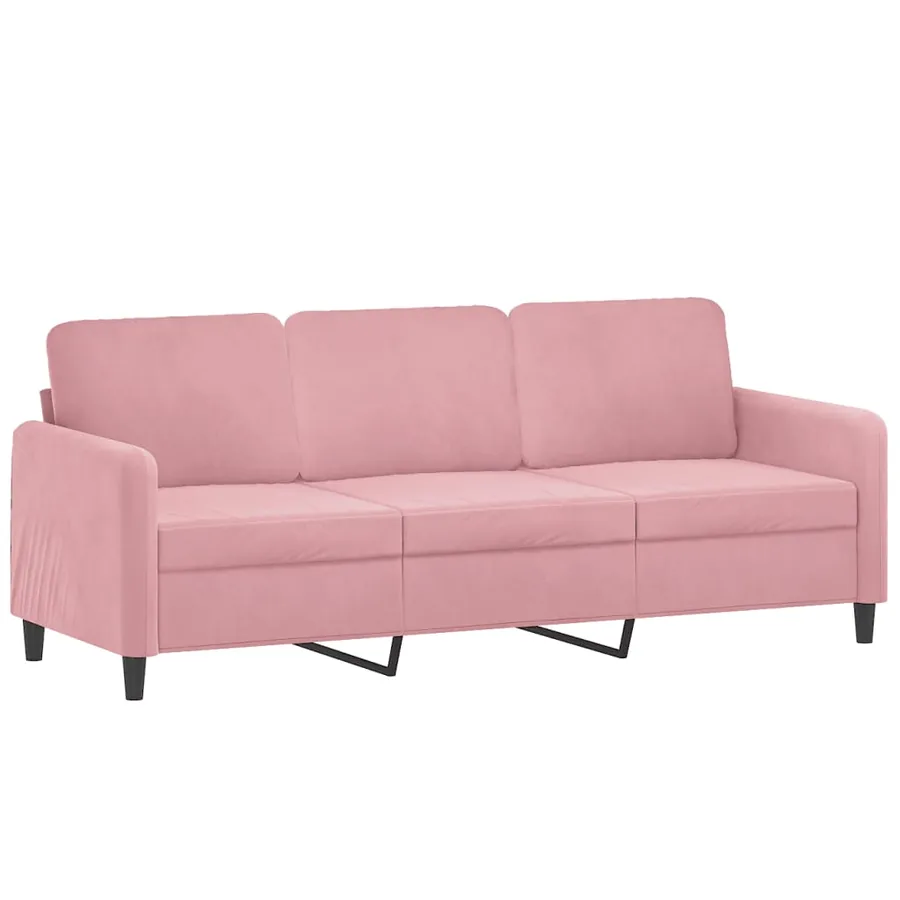 Canapé à 3 places avec repose-pieds Rose 180 cm Velours - 4
