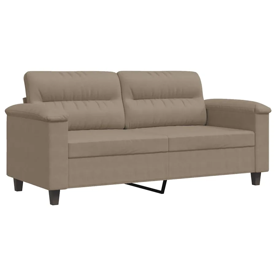 Canapé à 2 places Taupe 140 cm Tissu microfibre - 2