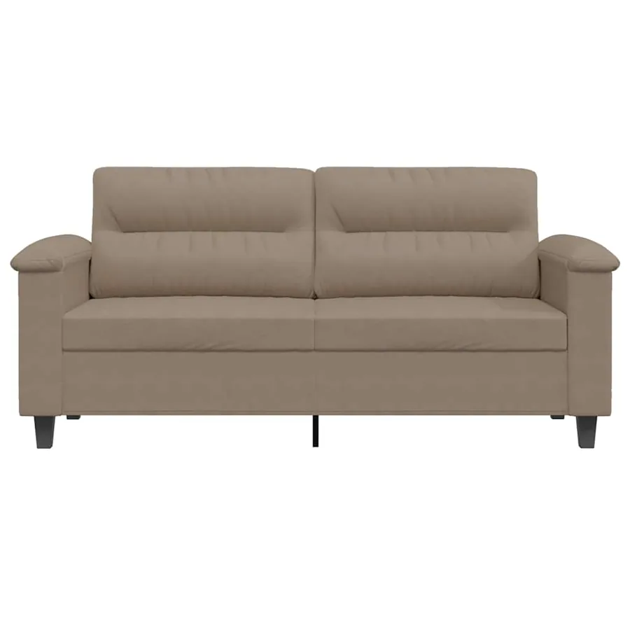 Canapé à 2 places Taupe 140 cm Tissu microfibre - 3