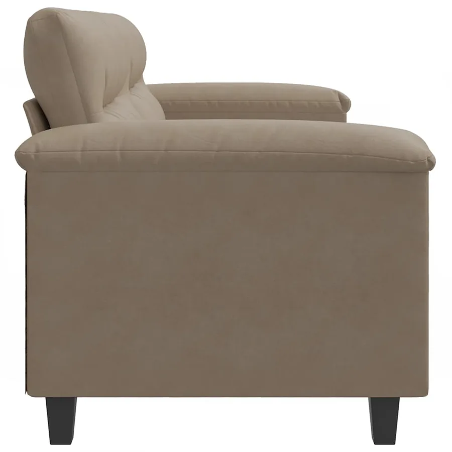 Canapé à 2 places Taupe 140 cm Tissu microfibre - 4