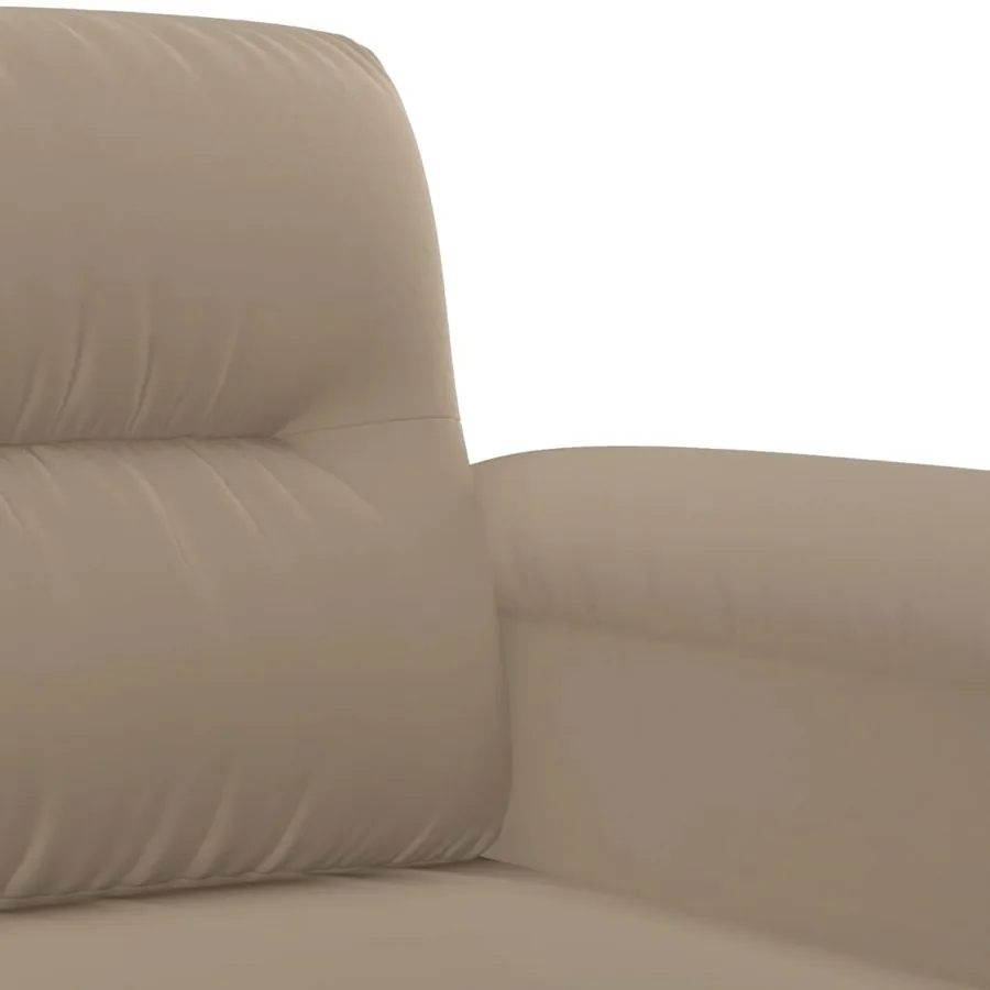 Ensemble de canapés 2 pcs avec coussins taupe tissu microfibre - 5