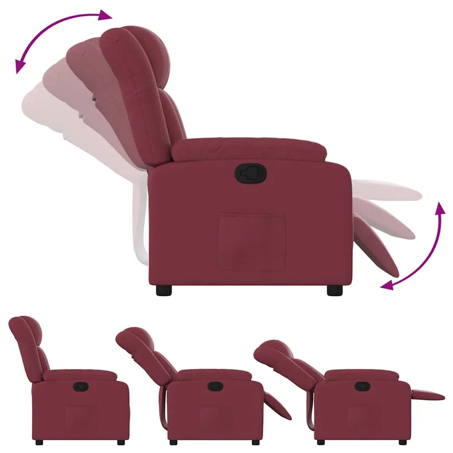 Fauteuil inclinable Rouge bordeaux Tissu - 4