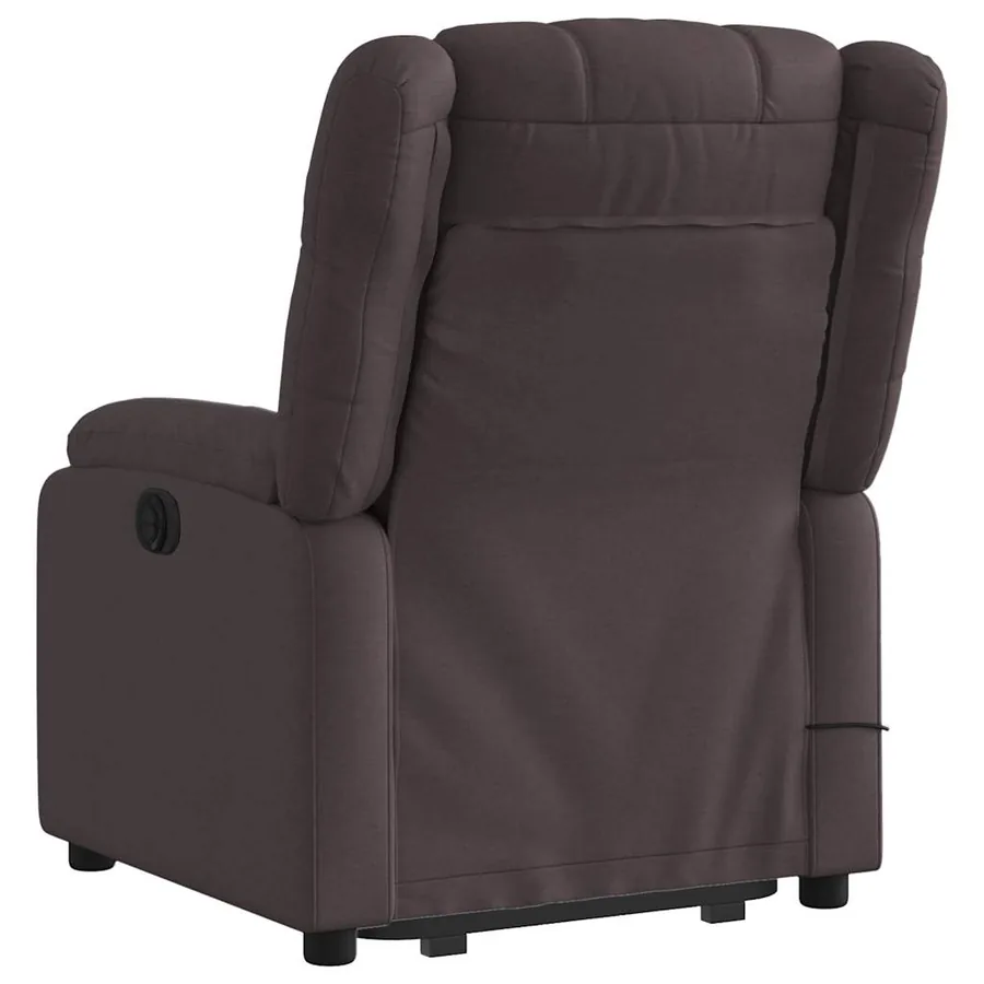 Fauteuil inclinable de massage électrique Marron foncé Tissu - 5