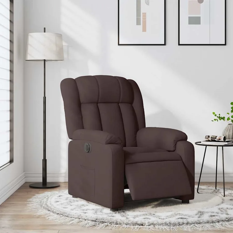 Fauteuil inclinable électrique Marron foncé Tissu - 16
