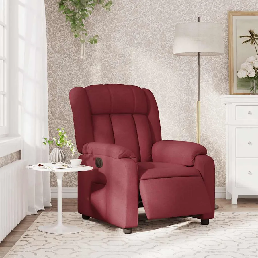 Fauteuil inclinable électrique Rouge bordeaux Tissu - 15